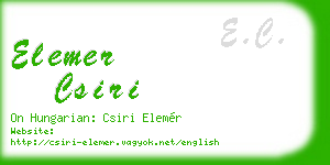 elemer csiri business card