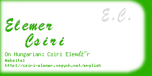 elemer csiri business card